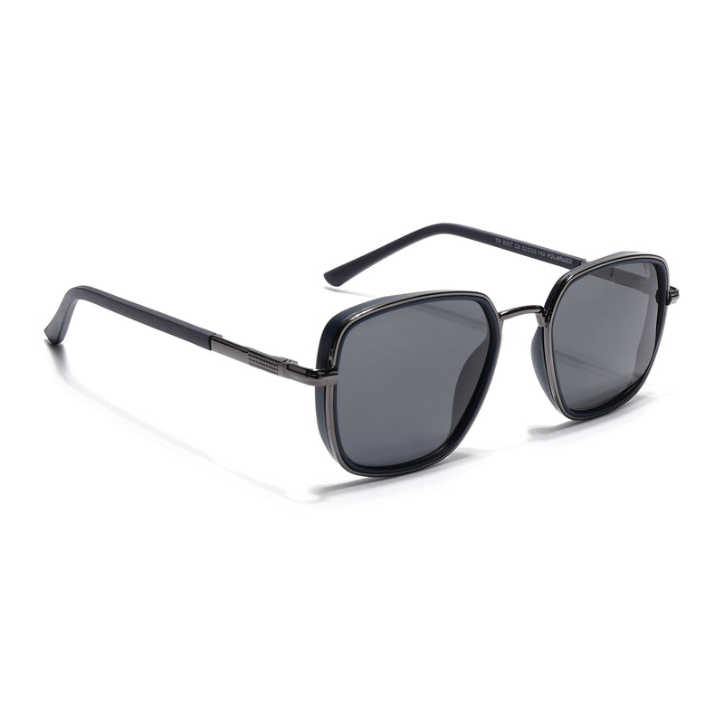 Grey & Navy Blue Polarized Square Sunglasses - PMG4437