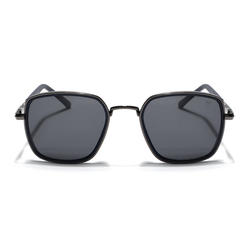 Grey & Navy Blue Polarized Square Sunglasses - PMG4437