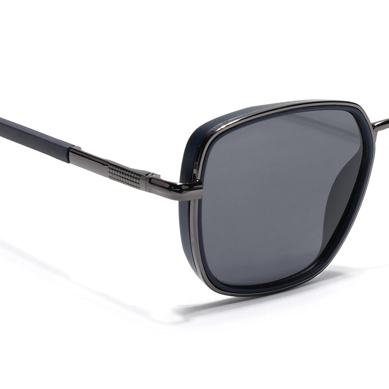 Grey & Navy Blue Polarized Square Sunglasses - PMG4437