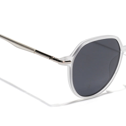Grit | Transparent Polarized Round Sunglasses (TR8068PMG4298)