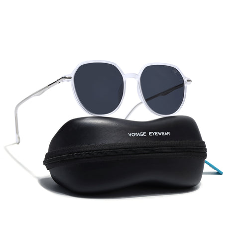Grit | Transparent Polarized Round Sunglasses (TR8068PMG4298)