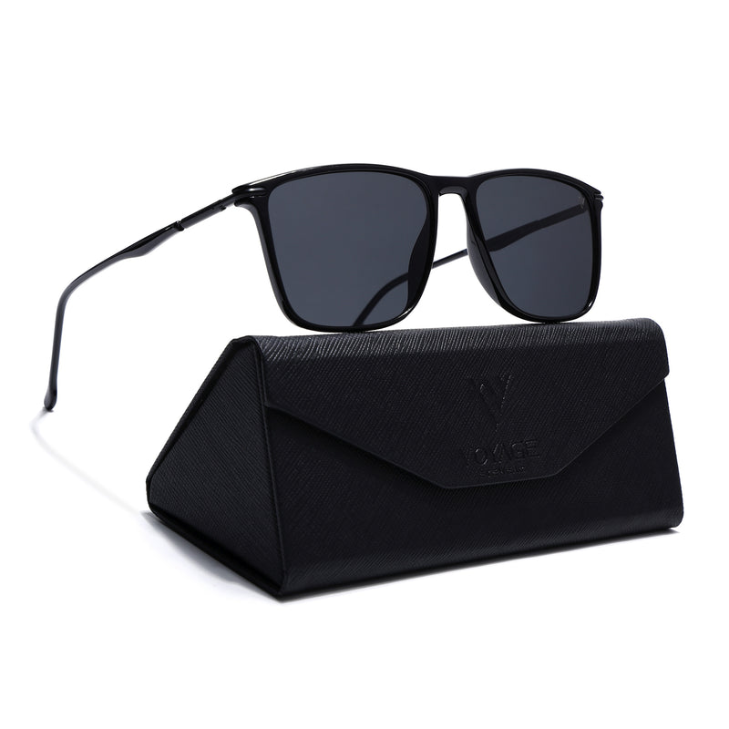 Voxe | Shine Black Polarized Wayfarer Sunglasses (TR8072PMG4302)