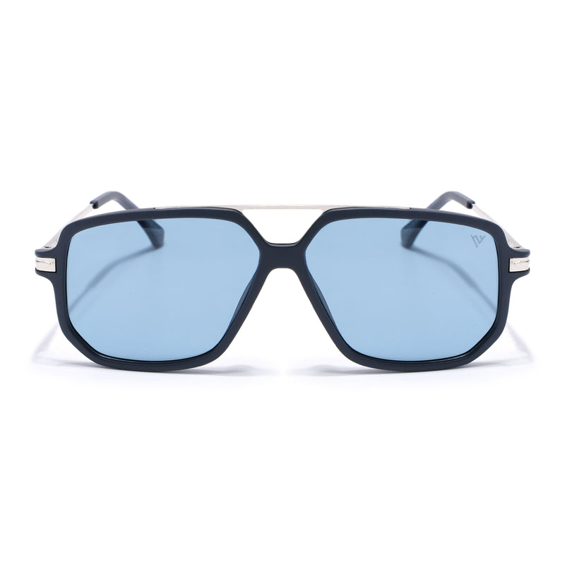Wayfarer Polarized Sunglasses (Blue Lens | Navy Blue Frame - PMG5547)