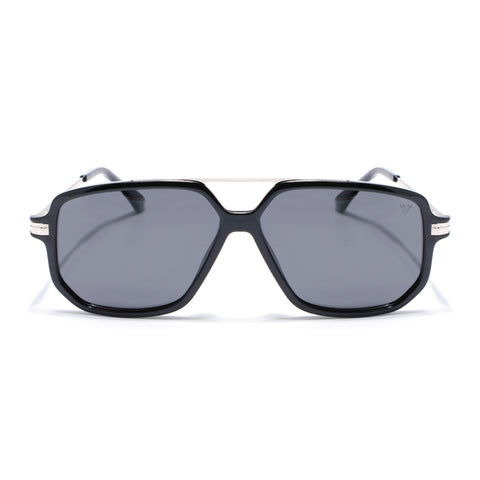 Wayfarer Polarized Sunglasses (Black Lens | Shine Black Frame - PMG5543)