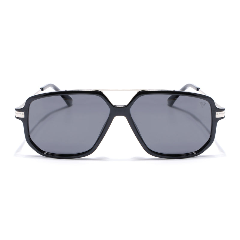 Wayfarer Polarized Sunglasses (Black Lens | Shine Black Frame - PMG5543)