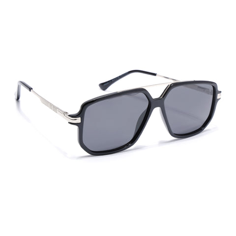 Wayfarer Polarized Sunglasses (Black Lens | Shine Black Frame - PMG5543)