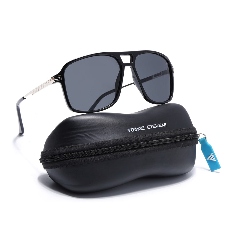 Wayfarer Polarized Sunglasses (Black Lens | Shine Black Frame - PMG5538)