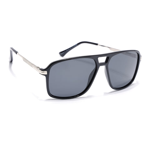 Wayfarer Polarized Sunglasses (Black Lens | Shine Black Frame - PMG5538)