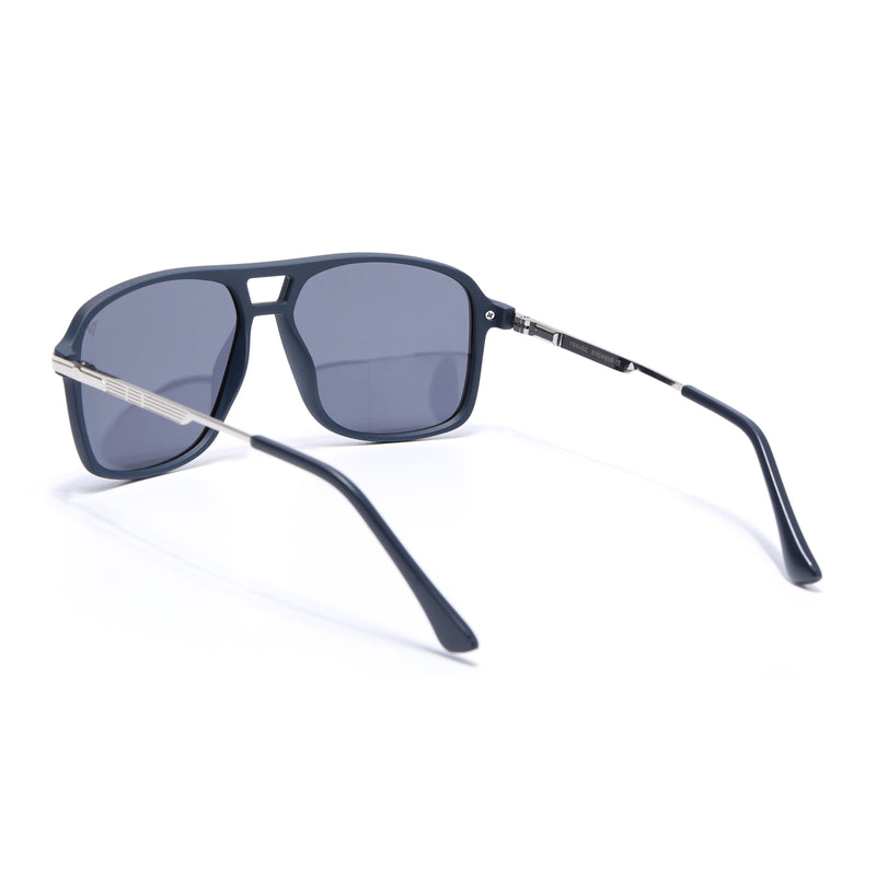 Wayfarer Polarized Sunglasses (Black Lens | Navy Blue Frame - PMG5542)
