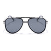 Aviator Polarized Sunglasses (Black Lens | Shine Black Frame - PMG5533)