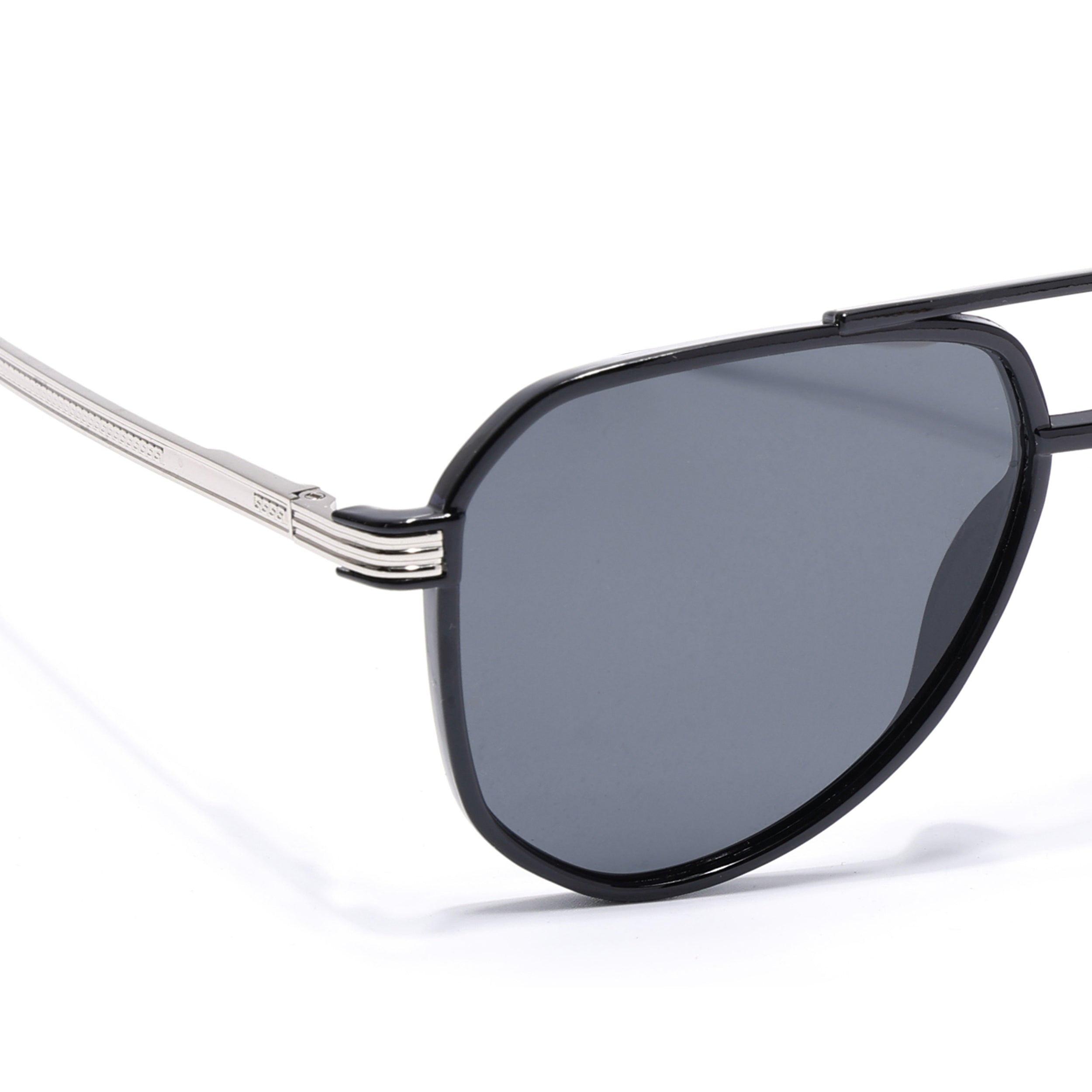 Aviator Polarized Sunglasses (Black Lens | Shine Black Frame - PMG5533)