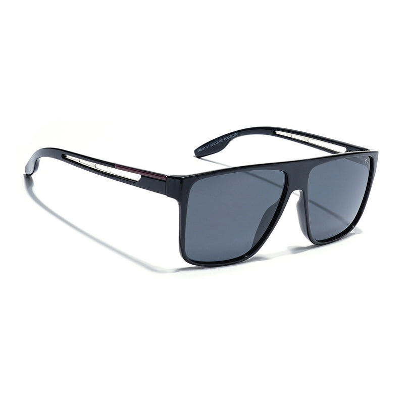 Shine Black Polarized Wayfarer Sunglasses - PMG4307