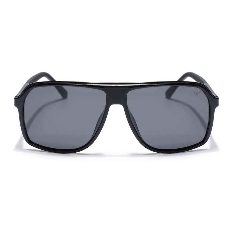 Wayfarer Polarized Sunglasses (Black Lens | Shine Black Frame - PMG5529)