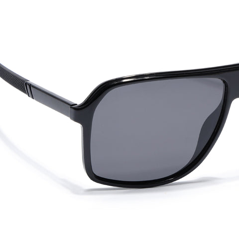 Wayfarer Polarized Sunglasses (Black Lens | Shine Black Frame - PMG5529)