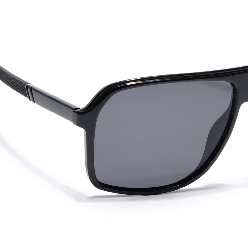 Wayfarer Polarized Sunglasses (Black Lens | Shine Black Frame - PMG5529)