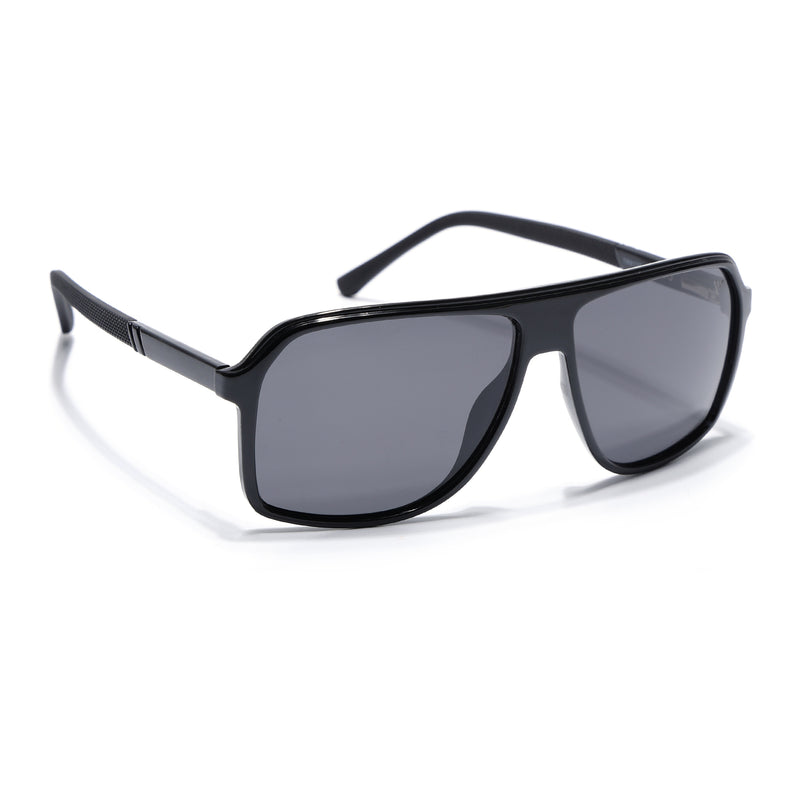 Wayfarer Polarized Sunglasses (Black Lens | Shine Black Frame - PMG5529)