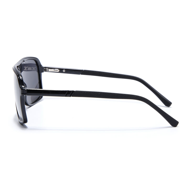 Wayfarer Polarized Sunglasses (Black Lens | Shine Black Frame - PMG5529)