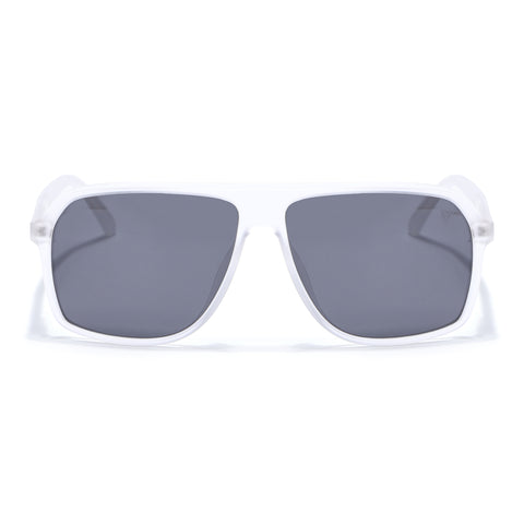 Wayfarer Polarized Sunglasses (Black Lens | Matt Transparent Frame - PMG5531)