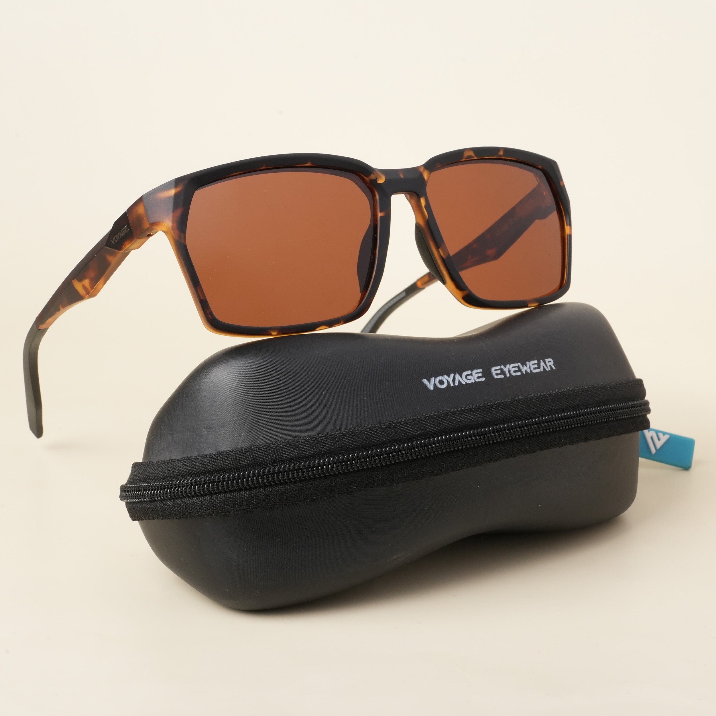 Voyage Wayfarer Polarized Sunglasses for Men & Women (Brown Lens | Demi Brown & Black Frame - PMG5288)