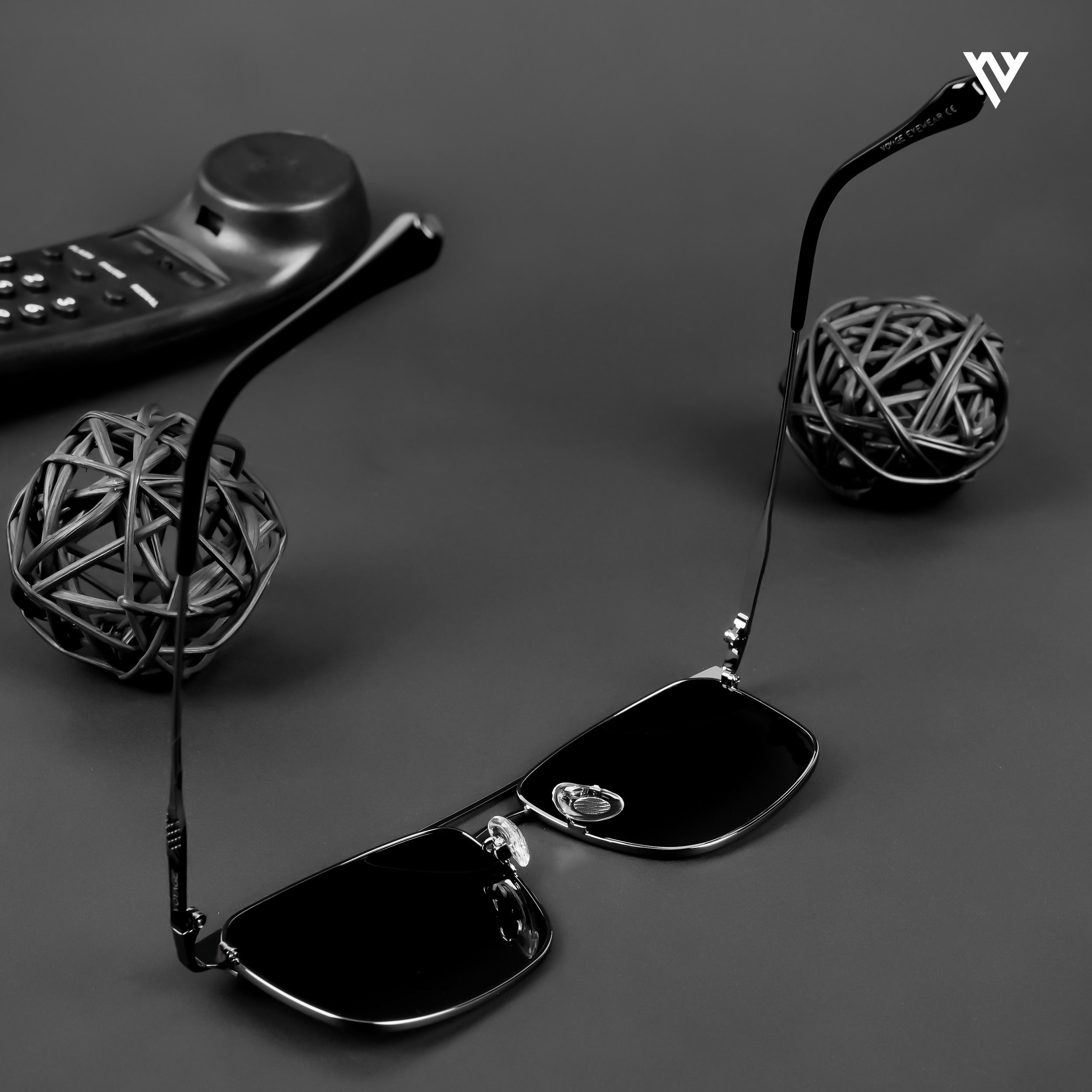 Voyage Exclusive Wayfarer Polarized Sunglasses for Men & Women (Grey Lens | Grey Frame - PMG4985)