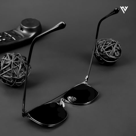 The Fiero | Wayfarer Polarized Sunglasses (Black Lens | Grey Frame - PMG4982)