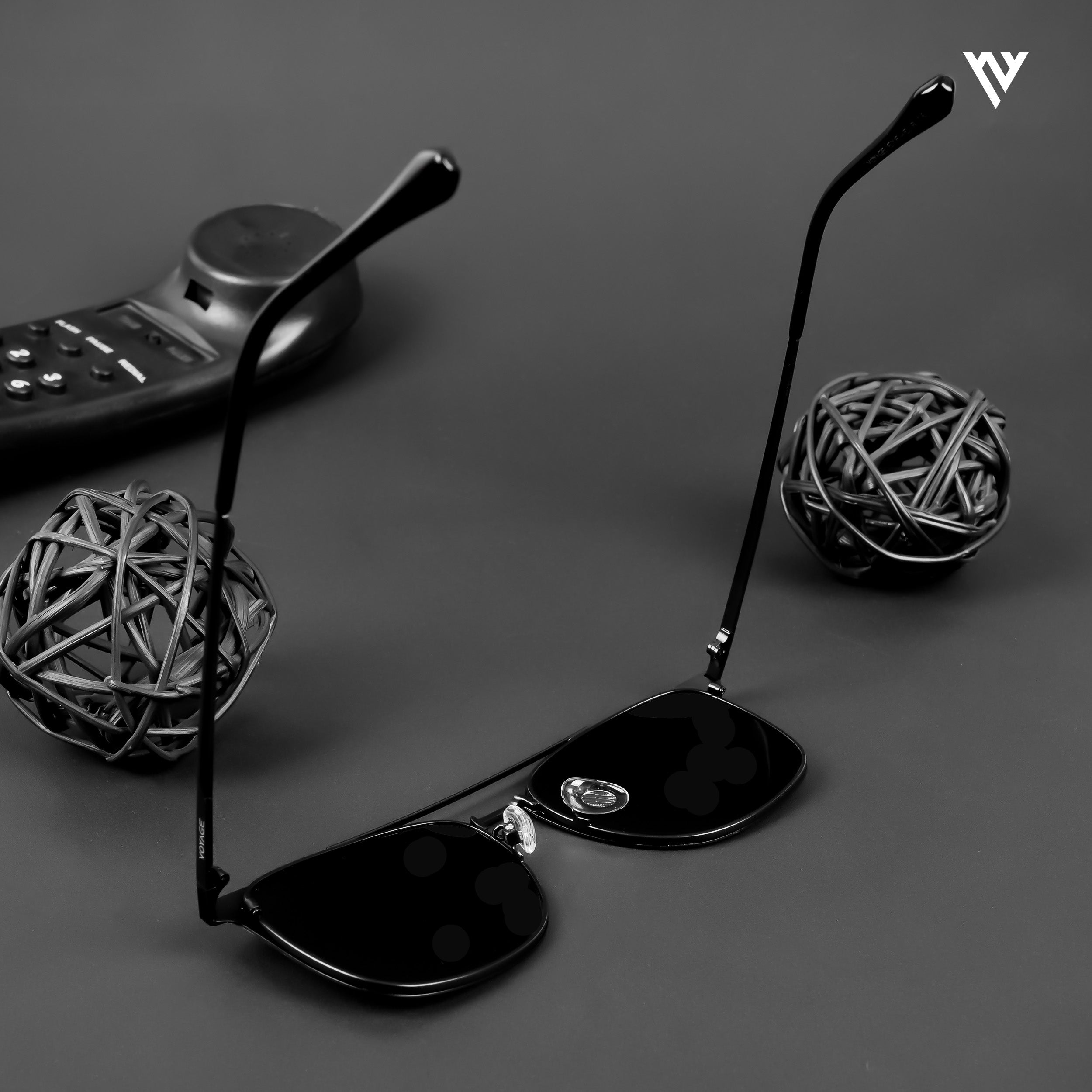 Voyage Exclusive Wayfarer Polarized Sunglasses for Men & Women (Black Lens | Black Frame - PMG4981)