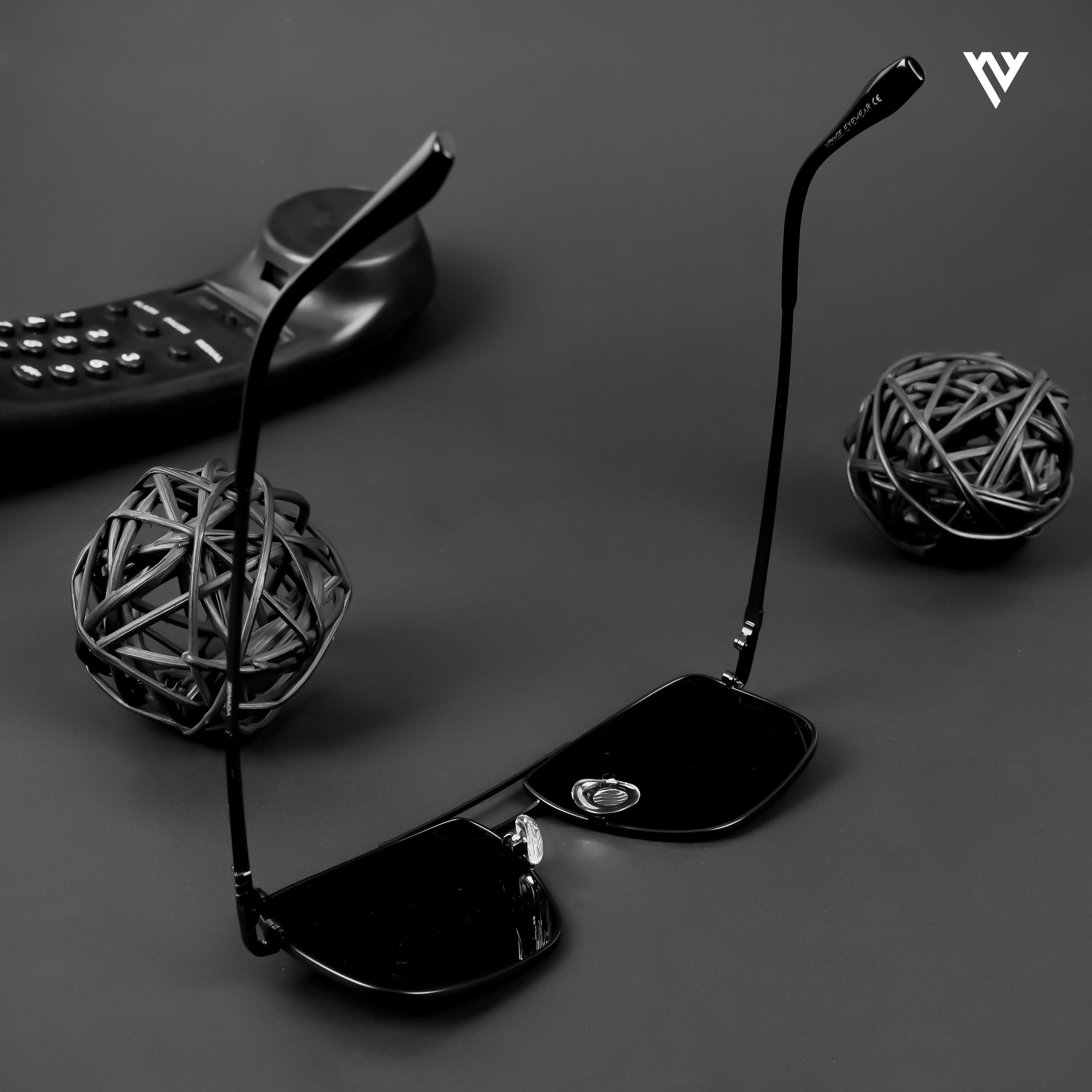 Voyage Exclusive Wayfarer Polarized Sunglasses for Men & Women (Black Lens | Black Frame - PMG4978)