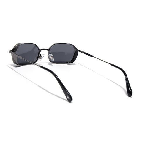 MAJOR | Gun Metal Hexagonal Polarized Sunglasses | Black Lens - PMG8695