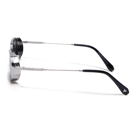 MAJOR | Silver Hexagonal Polarized Sunglasses | Black Lens - PMG8696