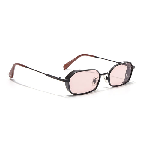 MAJOR | Brown Hexagonal Polarized Sunglasses | Smoke Rose Lens - PMG8698