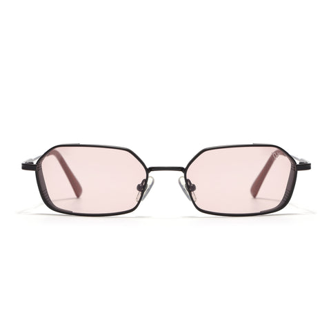 Arrax | Brown Hexagonal Polarized Sunglasses | Smoke Rose Lens - PMG8698