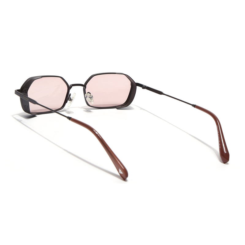 MAJOR | Brown Hexagonal Polarized Sunglasses | Smoke Rose Lens - PMG8698