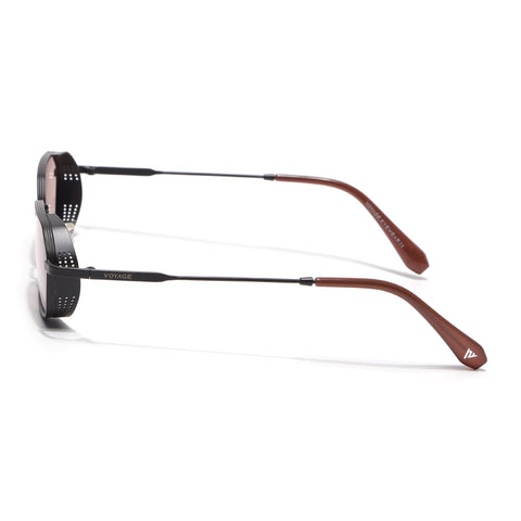 MAJOR | Brown Hexagonal Polarized Sunglasses | Smoke Rose Lens - PMG8698