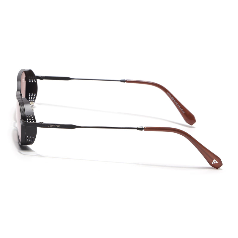 MAJOR | Brown Hexagonal Polarized Sunglasses | Smoke Rose Lens - PMG8698