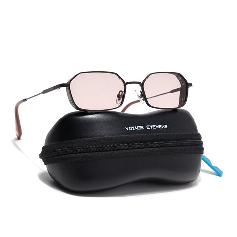 MAJOR | Brown Hexagonal Polarized Sunglasses | Smoke Rose Lens - PMG8698