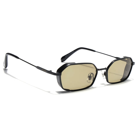 Arrax | Black Hexagonal Polarized Sunglasses | Olive Lens - PMG9121