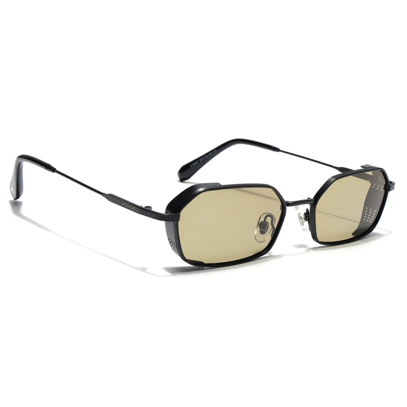 Arrax | Black Hexagonal Polarized Sunglasses | Olive Lens - PMG9121