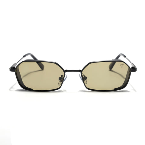 Arrax | Black Hexagonal Polarized Sunglasses | Olive Lens - PMG9121