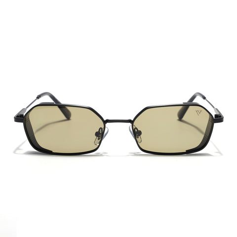 MAJOR | Black Hexagonal Polarized Sunglasses | Olive Lens - PMG9121