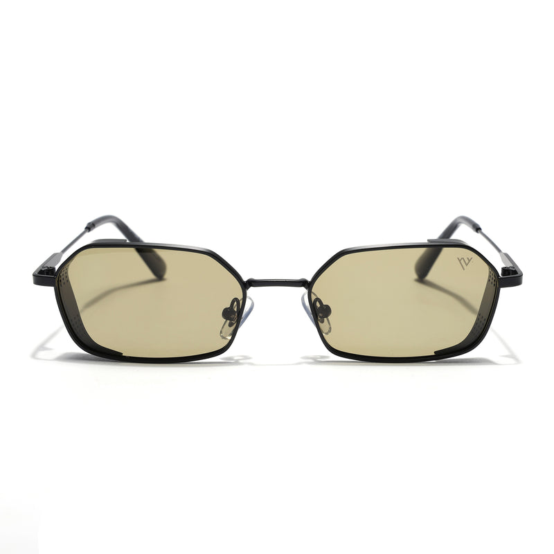 MAJOR | Black Hexagonal Polarized Sunglasses | Olive Lens - PMG9121