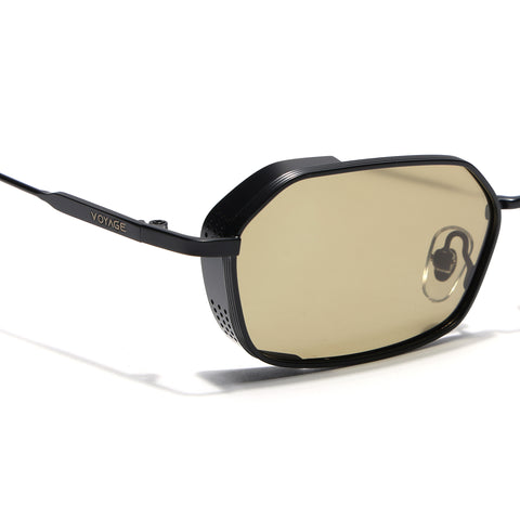 MAJOR | Black Hexagonal Polarized Sunglasses | Olive Lens - PMG9121