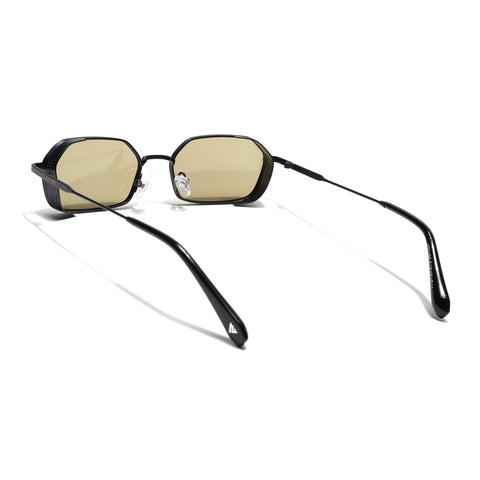 MAJOR | Black Hexagonal Polarized Sunglasses | Olive Lens - PMG9121