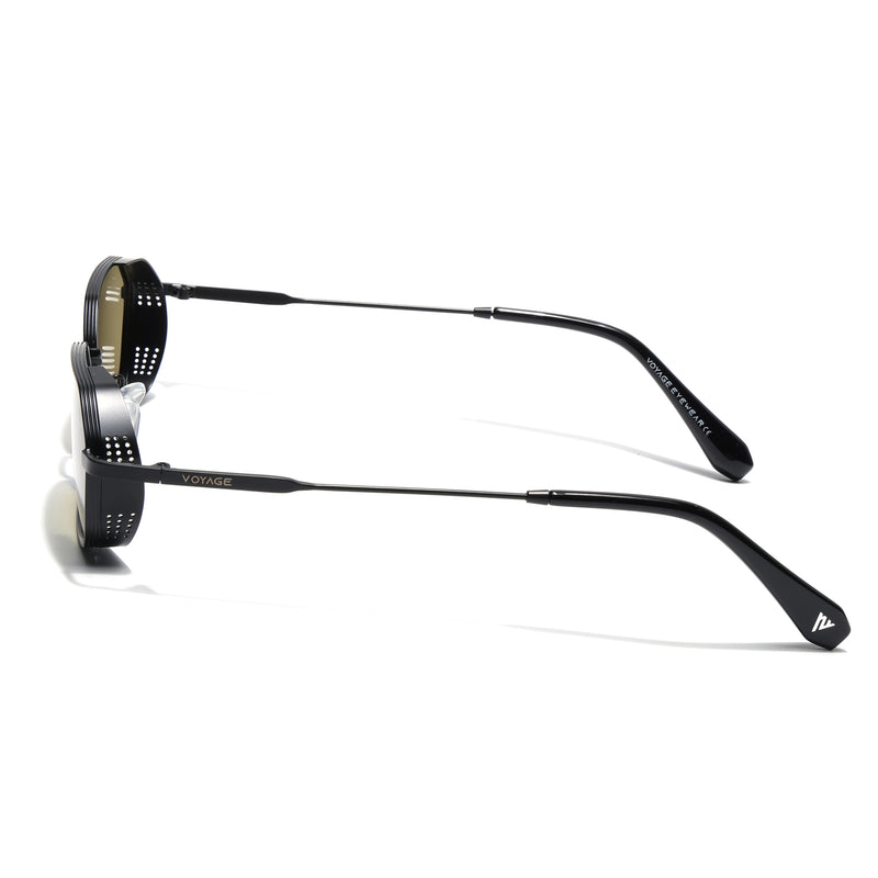 Arrax | Black Hexagonal Polarized Sunglasses | Olive Lens - PMG9121
