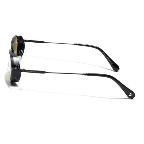 MAJOR | Black Hexagonal Polarized Sunglasses | Olive Lens - PMG9121