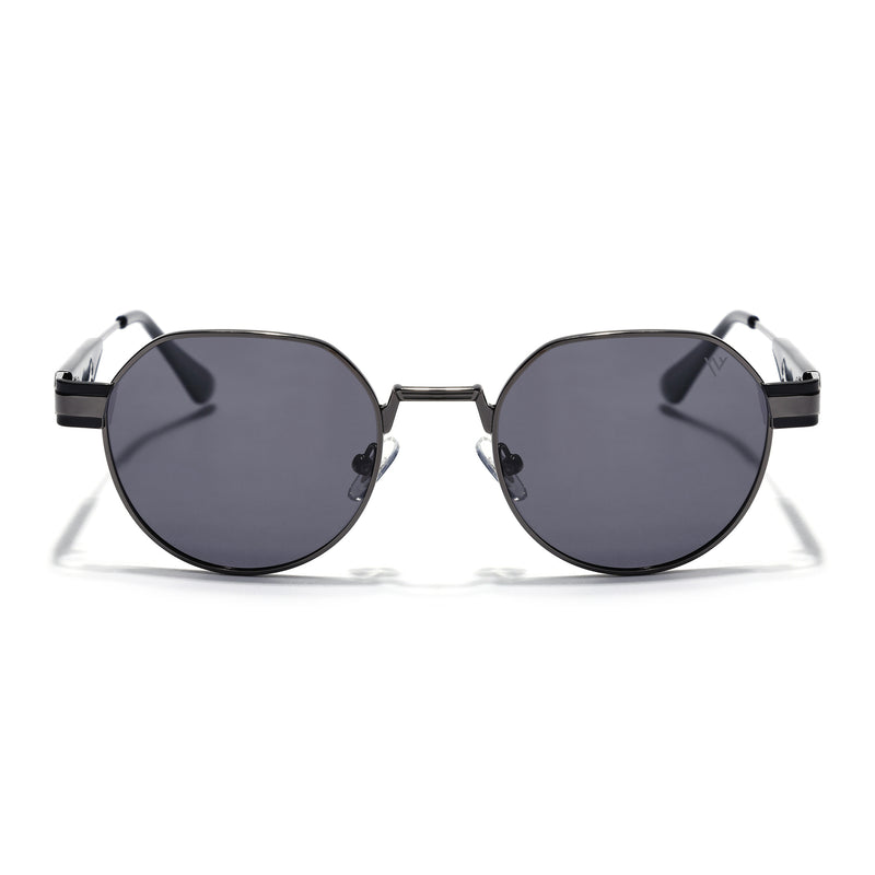 Kento | Black Round Polarized Sunglasses | Grey Frame - MG7835