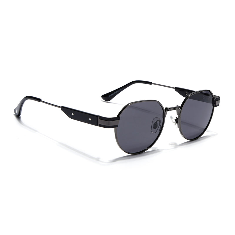 Kento | Black Round Polarized Sunglasses | Grey Frame - MG7835