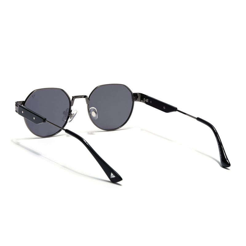 Kento | Black Round Polarized Sunglasses | Grey Frame - MG7835