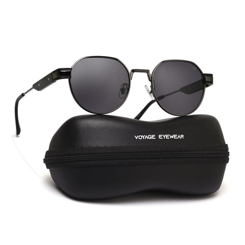 Kento | Black Round Sunglasses | Grey Frame - MG7835