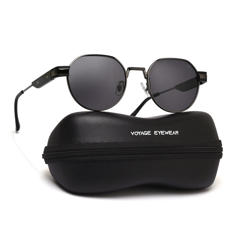 Kento | Black Round Polarized Sunglasses | Grey Frame - MG7835
