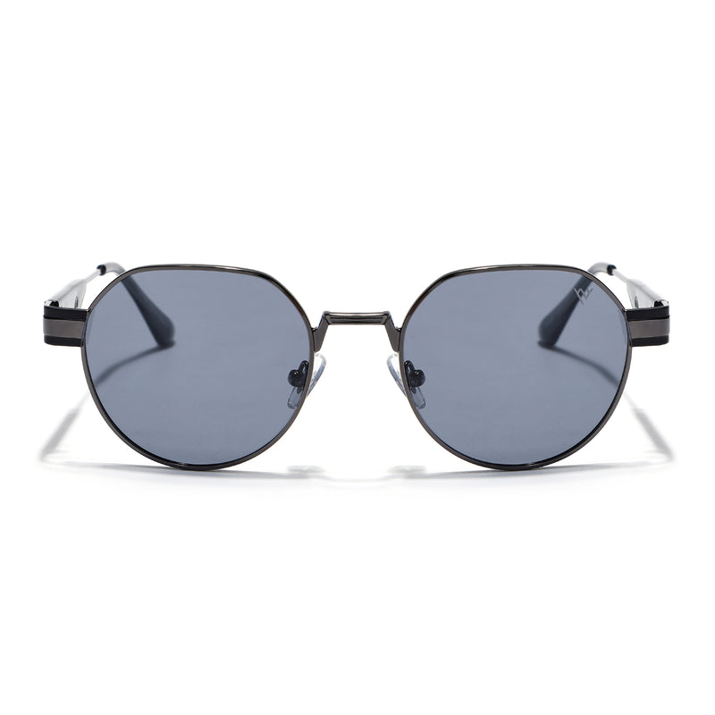 Kento | Black Round Polarized Sunglasses | Grey Frame - MG7837